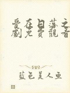 爱在日落之前短剧免费观看高清