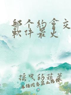 那个约会交友的软件最火