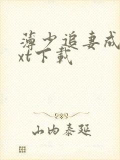 薄少追妻成瘾txt下载