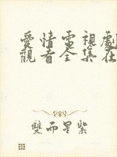 爱情电视剧免费观看全集在线观看韩剧