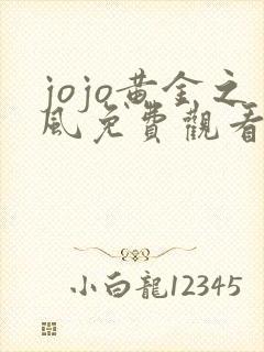 jojo黄金之风免费观看最新版