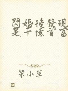 闪婚后发现老公是千亿首富最新章节免费阅读