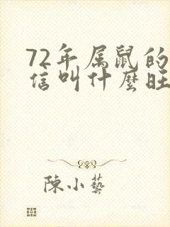 72年属鼠的微信叫什么旺财