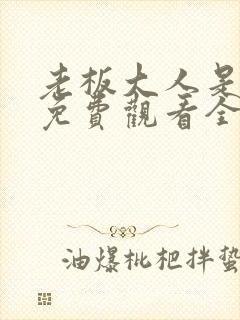 老板大人是老公免费观看全集电视剧