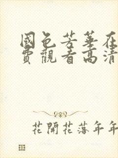 国色芳华在线免费观看高清完整