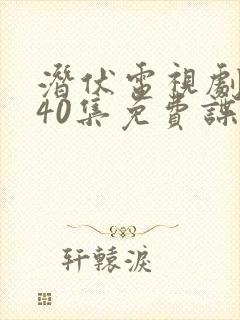 潜伏电视剧全集40集免费谍战