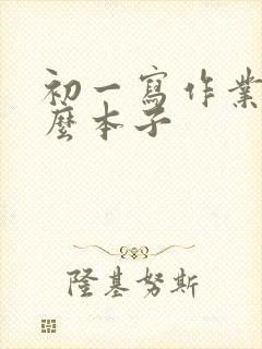 初一写作业用什么本子