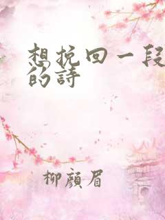 想挽回一段感情的诗