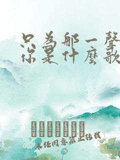 只为那一声我爱你是什么歌曲