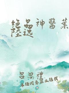 绝品神医叶天心陆逸