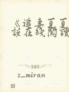 《追妻夏夏》小说在线阅读