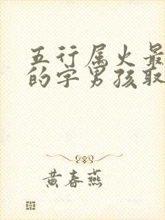 五行属火最吉利的字男孩取名