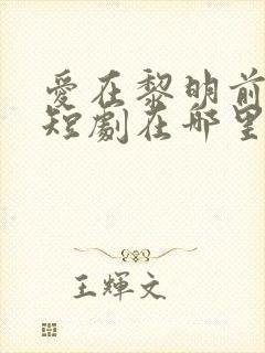 爱在黎明前升起短剧在哪里可以免费看