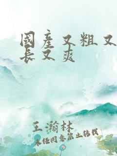 国产又粗又黄又长又爽