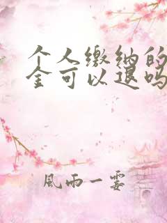 个人缴纳的社保金可以退吗