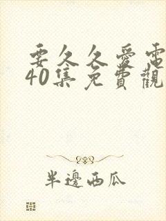 要久久爱电视剧40集免费观看完整版