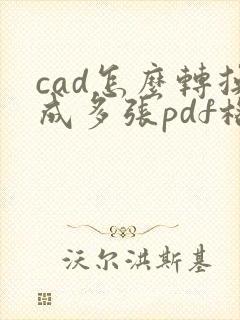 cad怎么转换成多张pdf格式