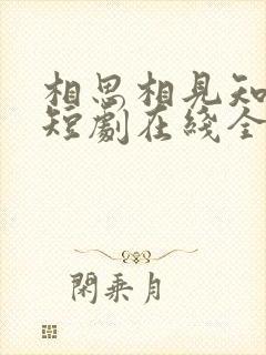 相思相见知何日短剧在线全集完整版