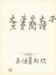 大唐皇太子小说免费阅读