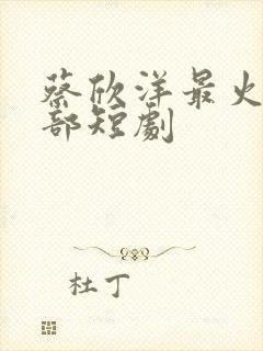 蔡欣洋最火的三部短剧