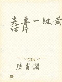 夫妻一级黄色生活片