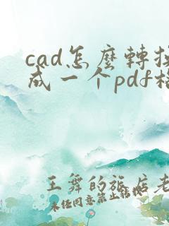 cad怎么转换成一个pdf格式
