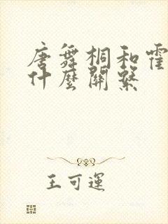 唐舞桐和霍雨浩什么关系