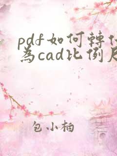 pdf如何转化为cad比例尺不变