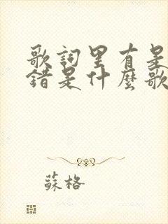 歌词里有是我的错是什么歌