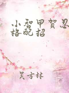 小智甲贺忍蛙性格配招