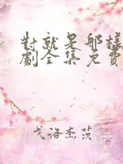 对就是那样电视剧全集免费观看国语版