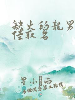 缺火的龙男孩最佳取名