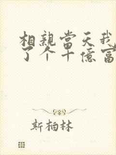 相亲当天我闪婚了个千亿富翁