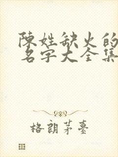 陈姓缺火的男孩名字大全集