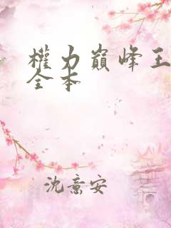 权力巅峰王洪涛全本