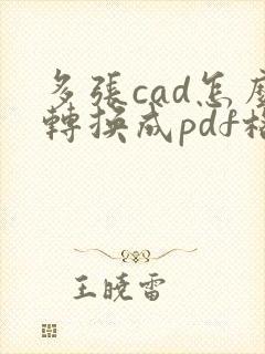 多张cad怎么转换成pdf格式