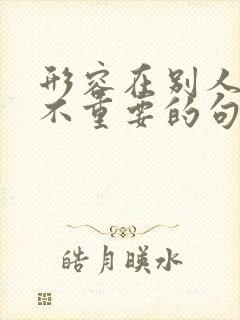 形容在别人心里不重要的句子