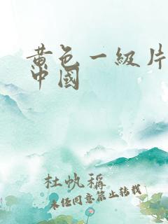 黄色一级片特黄中国