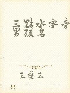 三点水字旁的字男孩名