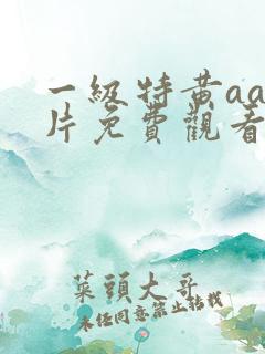一级特黄aaa片免费观看
