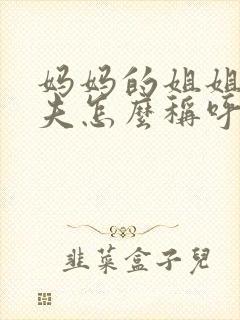 妈妈的姐姐的丈夫怎么称呼