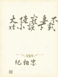 大佬宠妻不腻txt小说下载