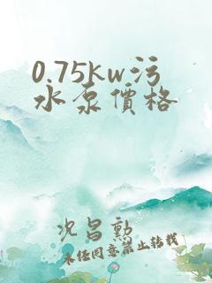 0.75kw污水泵价格