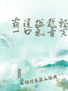 霸道总裁轻点爱一口气看完