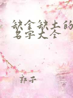 缺金缺土的男孩名字大全