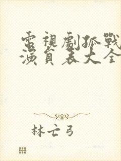 电视剧孤战迷城演员表大全