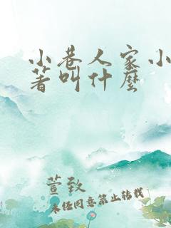 小巷人家小说原著叫什么