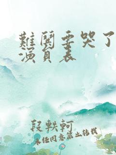 难哄要哭了短剧演员表