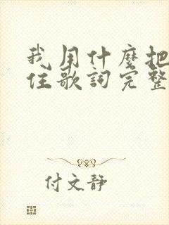 我用什么把你留住歌词完整版图片