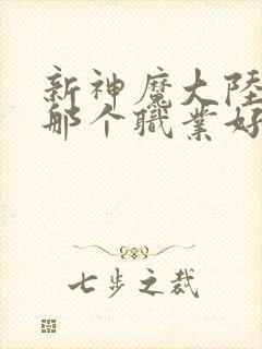 新神魔大陆手游那个职业好玩